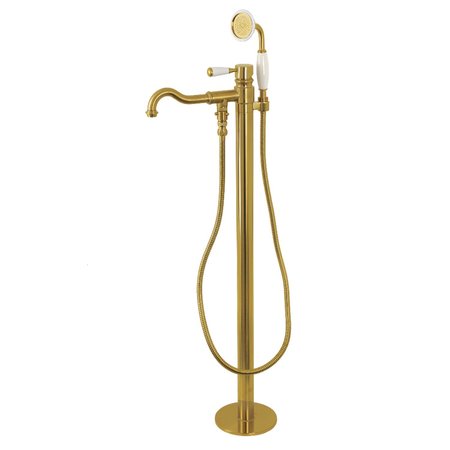 KINGSTON BRASS Freestanding Tub Faucet, Brushed Brass, Freestanding KS7137DPL